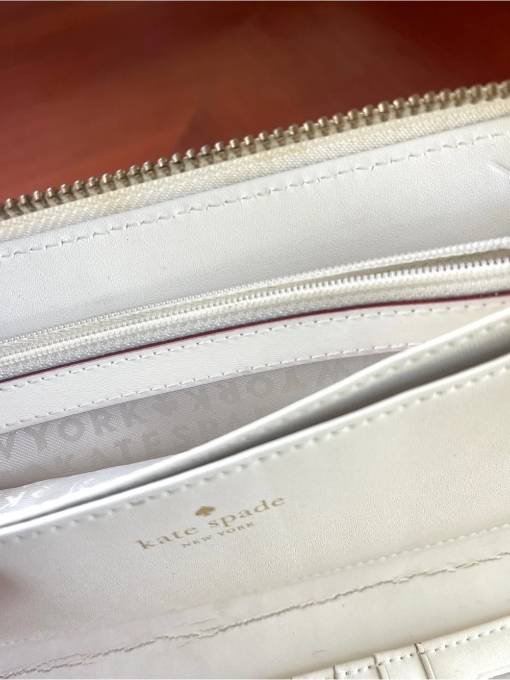 KATE SPADE Wallet Women’s Blue White Leather Vintage